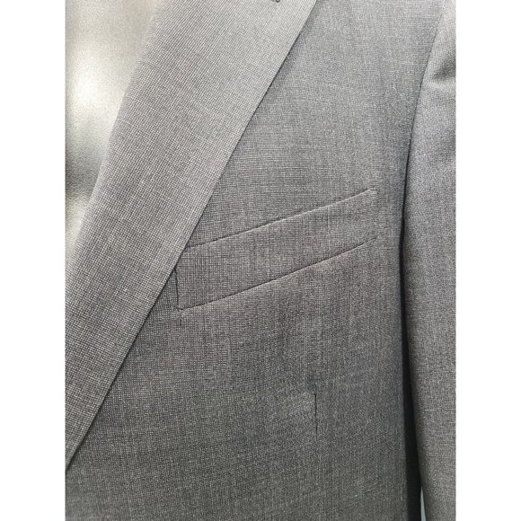 Bespoke ~38L Mr Ned 5th Avenue Super 120's Grey Check Blazer See Measurements - Picture 2 of 9